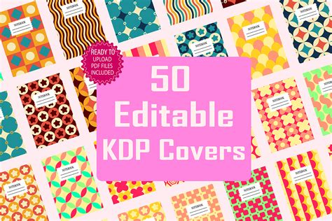 Kdp Cover Bundle 50 Editable Notebook Graphic By Digital Design · Creative Fabrica