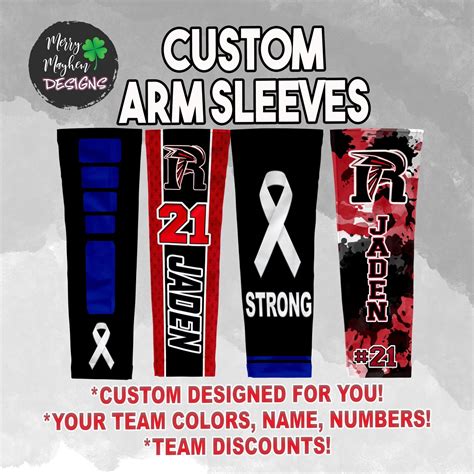 Custom Football Arm Sleeve Softball Arm Sleeves Custom Sports Logo