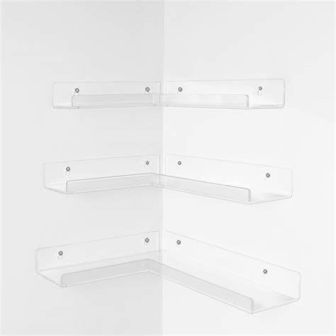 Buy LadyRosian Clear Acrylic Floating Corner Shelves Wall Ed 5MM Thick