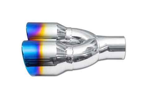 Street Style Ss204bf Blue Flame Double Wall Dual Exhaust Tip 35