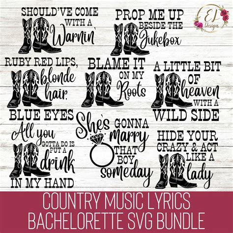 Bridal Party Shirt Svg Bundle Country Music Bachelorette Svg Country