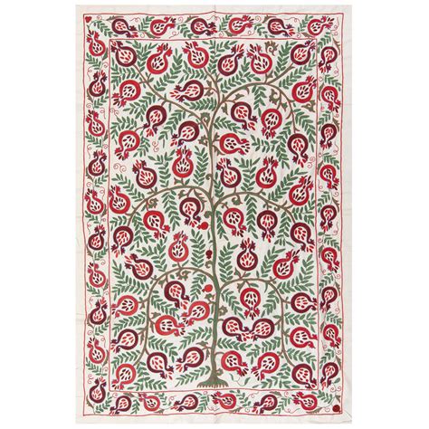 New Pomegranate Tree Design Suzani Textile Embroidered Silk Wall