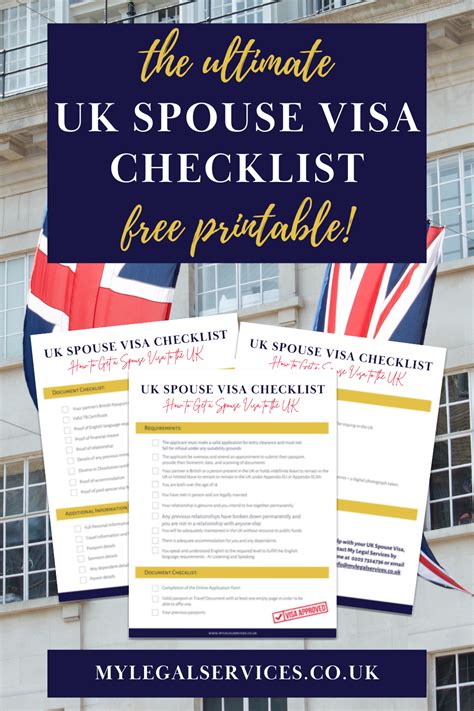 UK Spouse Visa Checklist Free Printable My Legal Services Visa