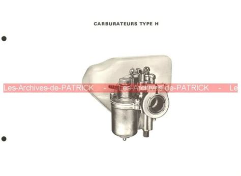 Motobecane Mobylette Av Type H Fiche Carburateur Gurtner