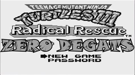 Soluce Tortues Ninja Radical Rescue Gameboy Sans D G Ts Tuto Tortues