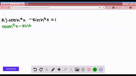 SOLVED The Hyperbolic Trigonometric Functions Are Defined As Follows