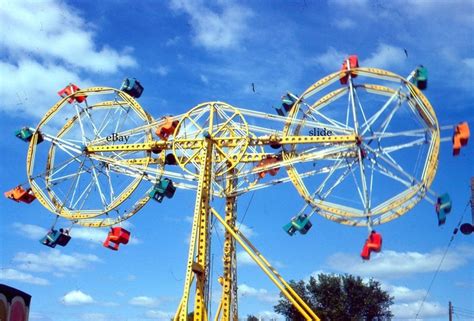 35mm Slide Amusement Park Double Ferris Wheel Original Color 1964 Amusement Park Carnival