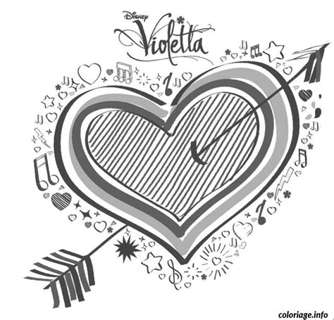 Coloriage Coeur Violetta Jecolorie