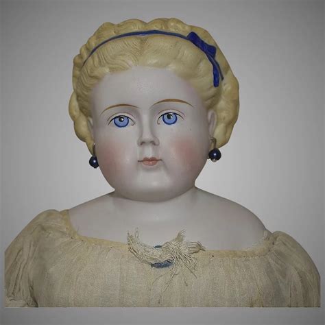 Simon And Halbig German Bisque Parian Shoulder Head Doll With Blonde