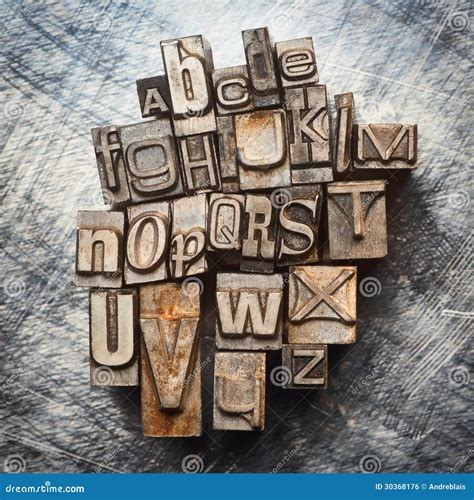 Vintage Letterpress Type Stock Photo Image Of Grunge