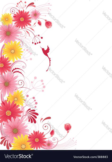 Floral background with red flowers Royalty Free Vector Image