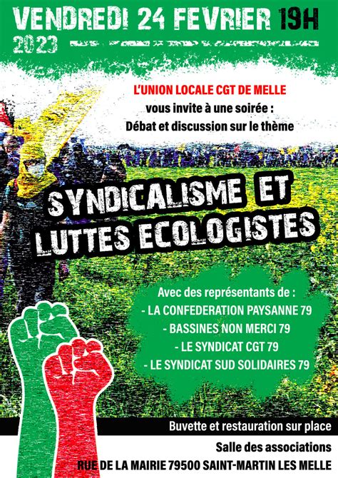 24 février Débat et discussion sur le thème Syndicalisme et luttes