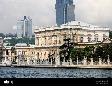 Dolmabahce Palace View From The Bosporus Strait In Istanbul Turkey Built In Baroque Rococo