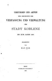 Urkunden Und Akten Zur Geschichte Der Verfassung Und Verwaltung Der