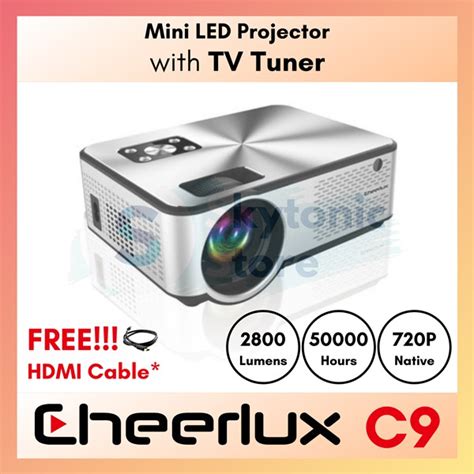 Jual PROYEKTOR CHEERLUX MINI LED PROJECTOR C9 ATV TUNER 2800 LUMENS