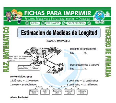 Estimacion De Medidas De Longitud Para Tercero De Primaria Fichas