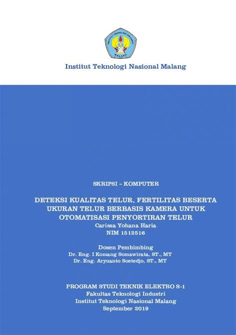 Pdf Deteksi Kualitas Telur Fertilitas Beserta Eprints Itn Ac Id