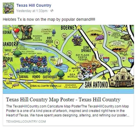 Helotes Finally Added To Colorful Texas Hill Country Map San Antonio