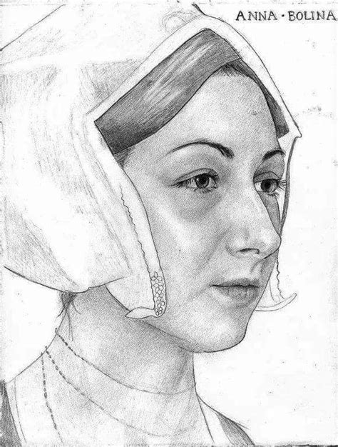 Sketch Of Anne Boleyn By Emma Pooley Based On Hans Holbeins Sketch