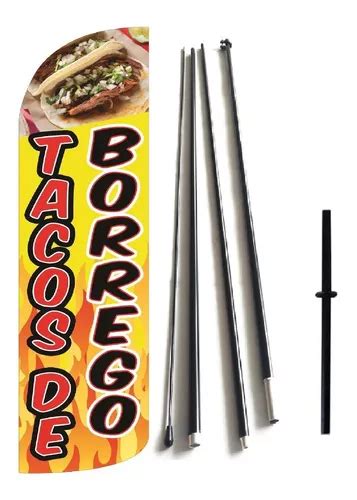 Tacos De Borrego Estructura Asta Estaca Bandera Publicitaria Meses