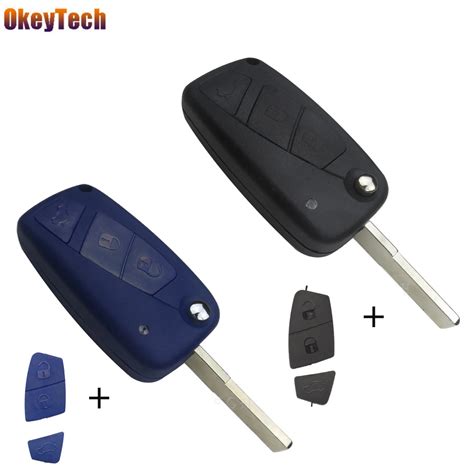 Okeytech Funda De Llave De Coche Con Botones Para Fiat Punto