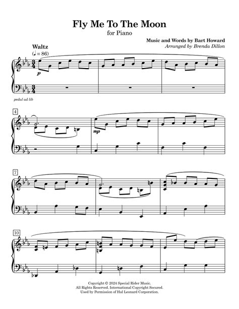 Fly Me To The Moon In Other Words Arr Brenda Dillon Sheet Music