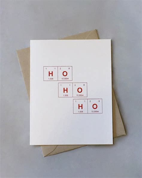 Chemistry Christmas Card Periodic Table Of The Elements Ho Ho Ho