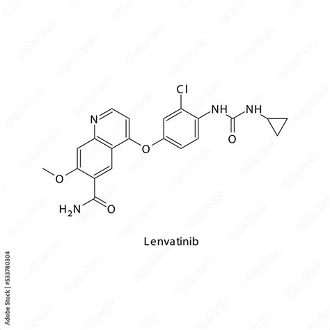 Lenvatinib Molecule Flat Skeletal Structure Tyrosine Kinase EGFR