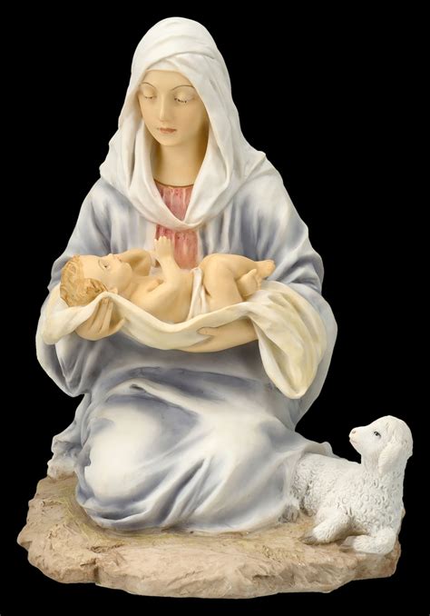 Maria Figur H Lt Jesus Baby Bemalt Veronese