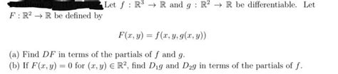 Solved Let F R3 → R And G R2 R Be Differentiable Let