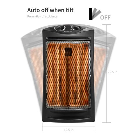 Comfort Zone Fan Assisted Tower Radiant Quartz Heater In Black Comfort Zone Mr Brands Llc