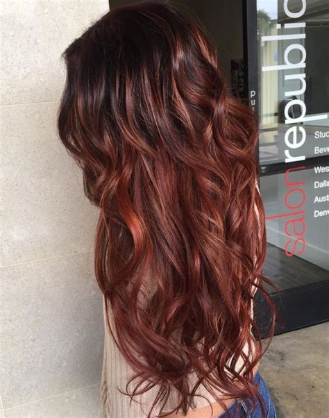 Dark Brown Hair With Auburn Highlights Hair Color Auburn Auburn Hair Curls For Long Hair