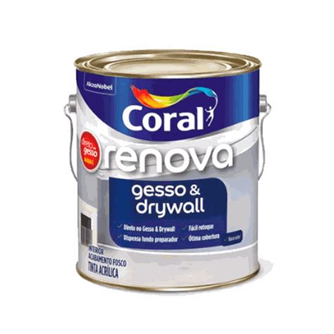 Tinta Acrílica Renova Gesso Drywall 3 6L Coral TINTAS SÃO MIGUEL