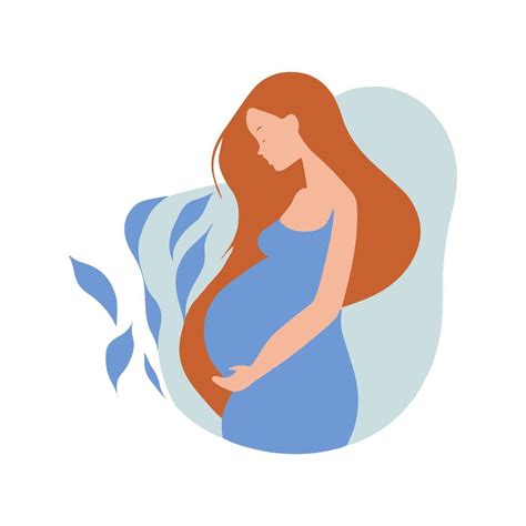 un embarazada mujer apoyos su barriga dibujos animados ilustración de