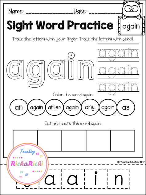 Sight Word Activities For First Grade