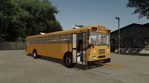 Blue Bird School Bus V1 0 FS22 Mod Farming Simulator 22 Mod