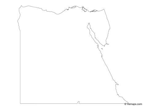 Outline Map of Egypt | Free Vector Maps