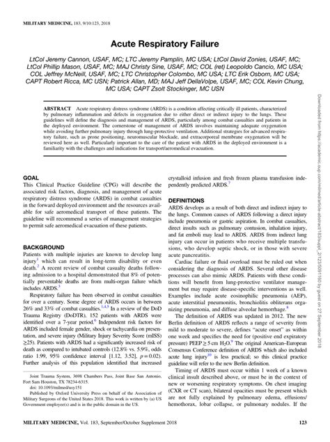 Pdf Acute Respiratory Failure