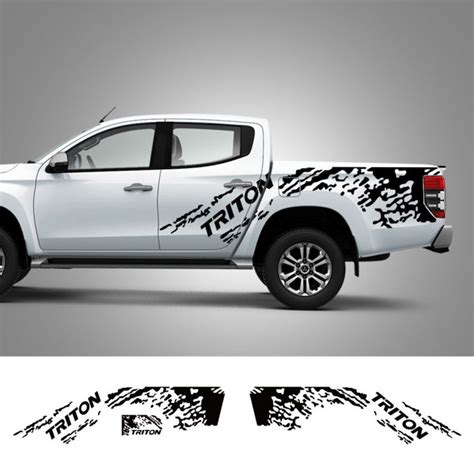 Pickup Body Side Stickers For Mitsubishi Triton L200 Truck Graphics