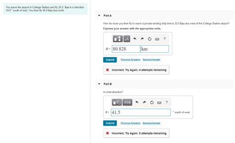 Solved You leave the airport in College Station and fly 26.0 | Chegg.com