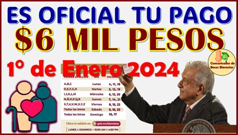 Es OFICIAL el 1 de Enero RECIBES 6 MIL PESOS Pensión Bienestar del