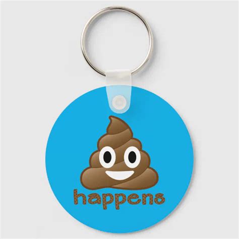 Poop Happens Emoji Keychain | Zazzle