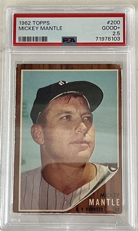 1962 Topps Mickey Mantle 200 PSA 2 5 Good EBay