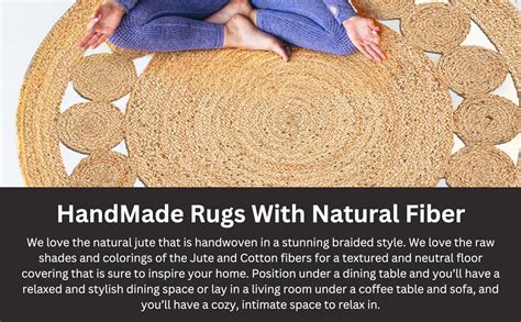 Amazon Savi Home Hand Woven Jute Braided Dot Rug Round