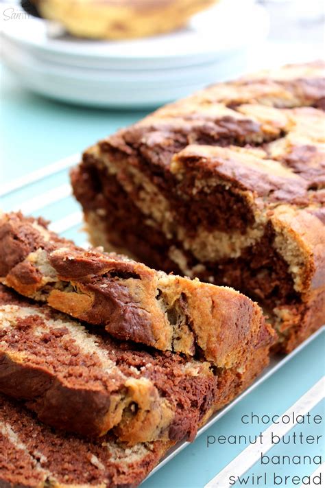 Chocolate Peanut Butter Banana Swirl Bread