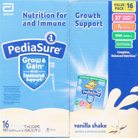 Pediasure Vanilla Shake Grow And Gain With Immune Support 8 Fl Oz