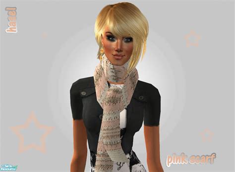 The Sims Resource Scarf Set 5 Pink Scarf