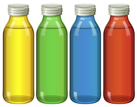 Four Bottles In Different Colors 292599 Vector Art At Vecteezy