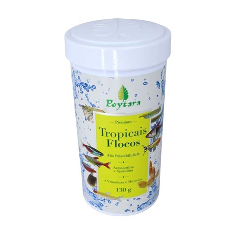 Alimento Para Peixes Tropicais Flocos Poytara G Madeiramadeira