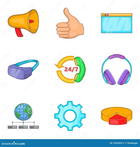 Professional Designer Icons Set Cartoon Style Stock Illustration